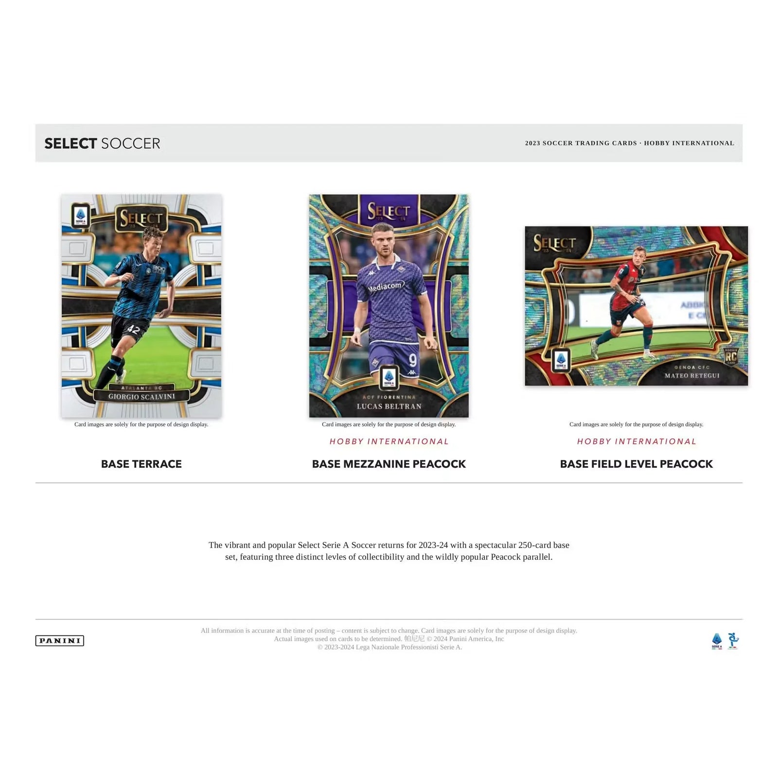 2023-24 Panini Select Serie A Soccer Hobby International 12-Box Case (Ships Sealed Only)
