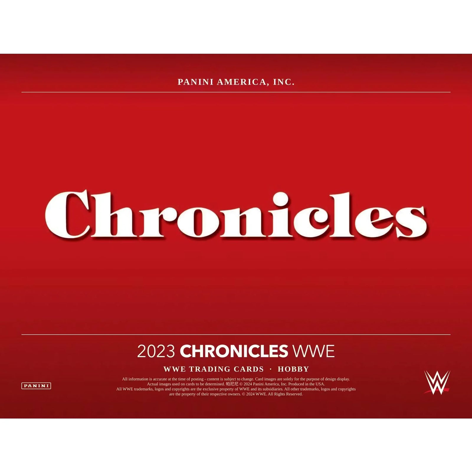 2023 Panini Chronicles WWE Wrestling Hobby 12-Box Case (Ships Sealed Only) - D