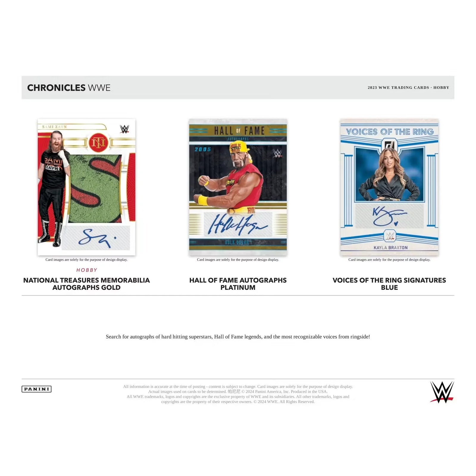 2023 Panini Chronicles WWE Wrestling Hobby 12-Box Case (Ships Sealed Only) - D