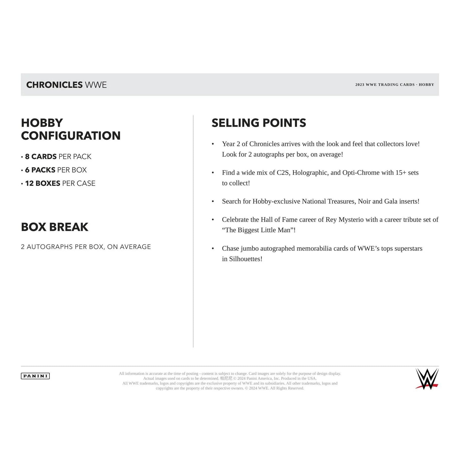 DRAFT - 2023 Panini Chronicles WWE Wrestling Hobby Box | dacardworld:BVW40HKMCJ