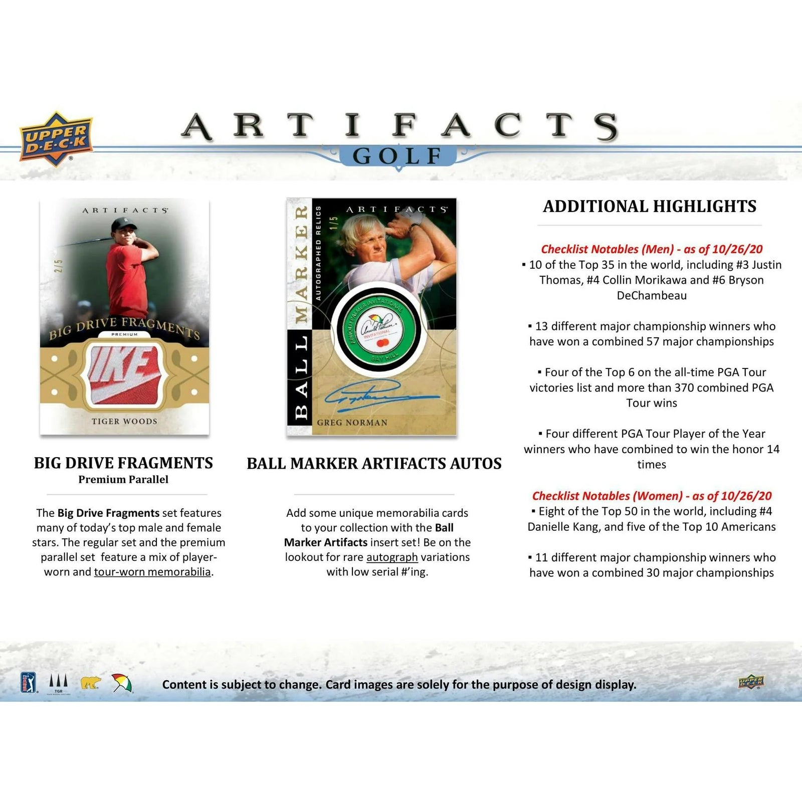 DRAFT - Just In 2021 Upper Deck Artifacts Golf Hobby Box