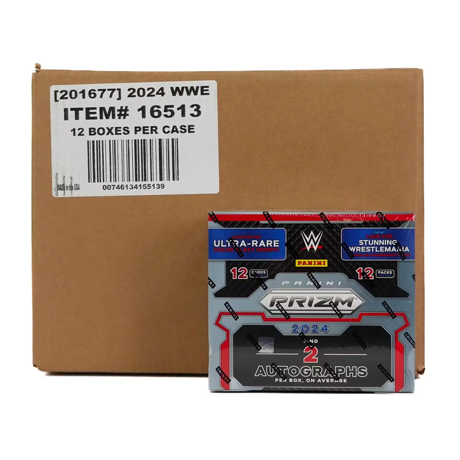 2024 Panini Prizm WWE Wrestling Hobby 12-Box Case (Ships Sealed Only) - D