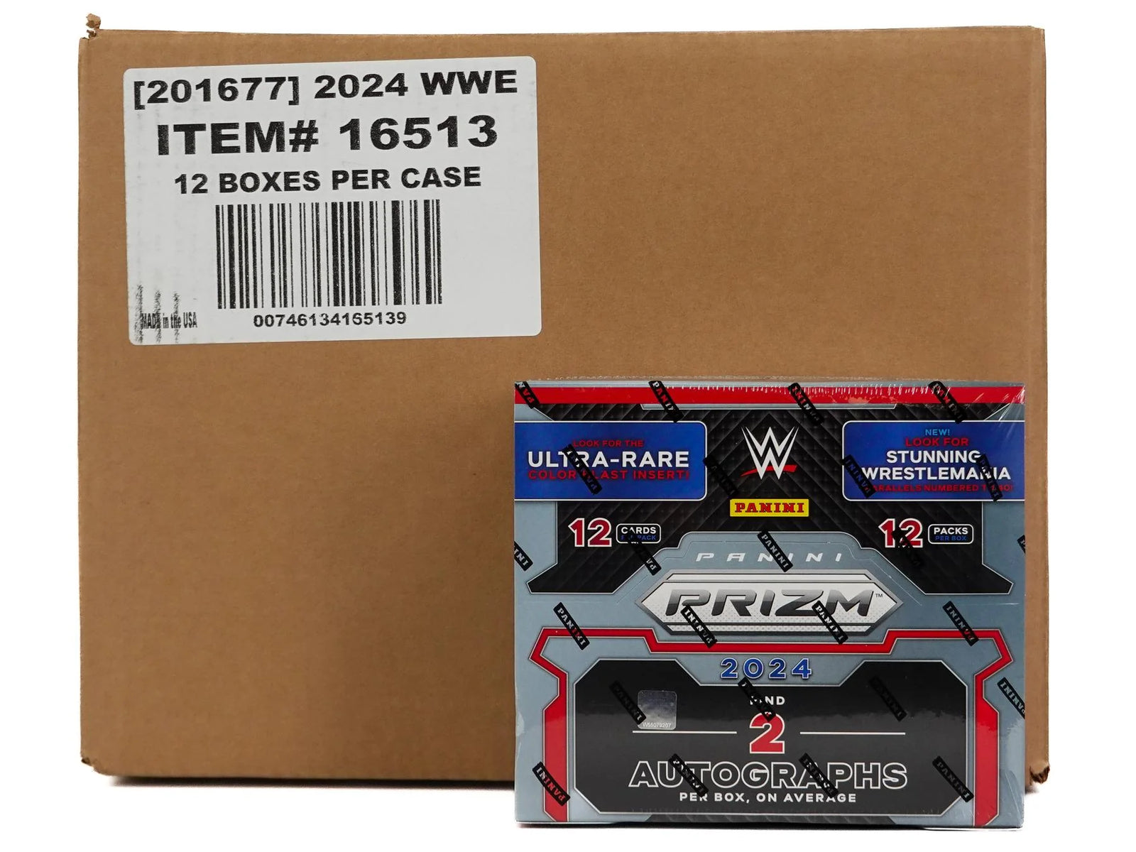 2024 Panini Prizm WWE Wrestling Hobby 12-Box Case (Ships Sealed Only) - D