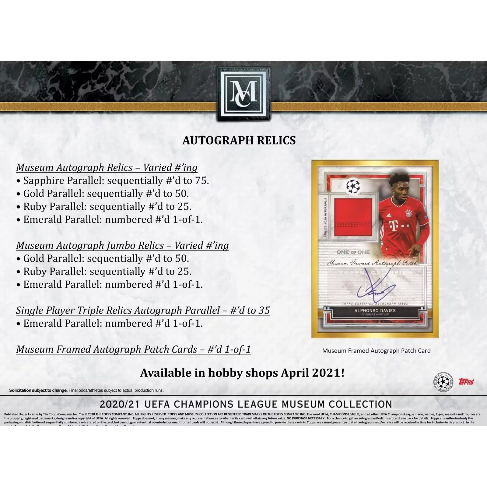 2020-21 Topps UEFA Champions League Museum Collection Soccer Hobby 12-Box Case (Ships Sealed Only)
