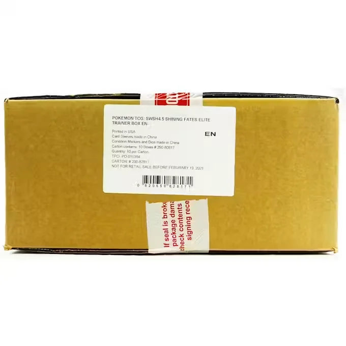 Pokemon Shining Fates Elite Trainer 10-Box Case (Ships Sealed Only) - D