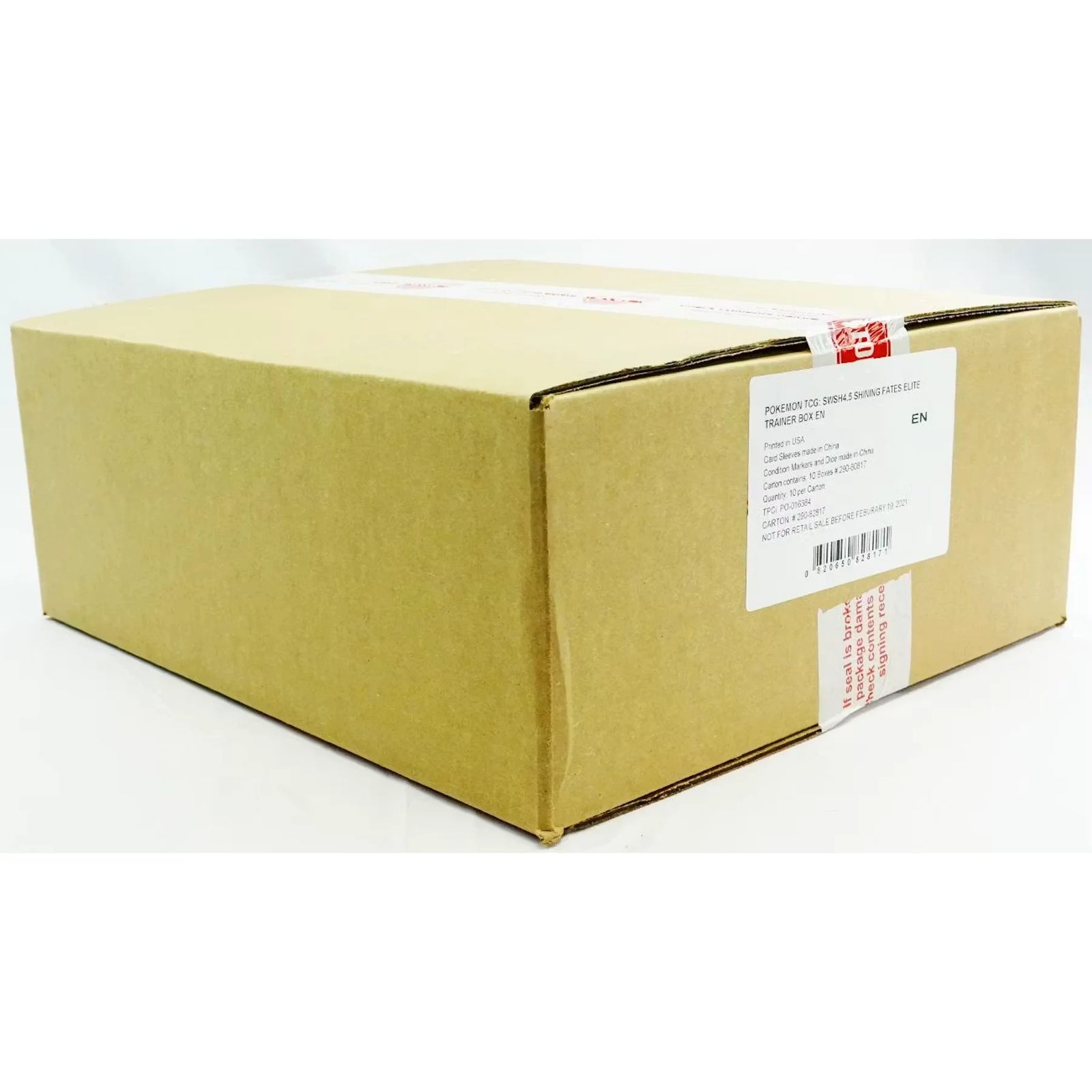 Pokemon Shining Fates Elite Trainer 10-Box Case (Ships Sealed Only) - D