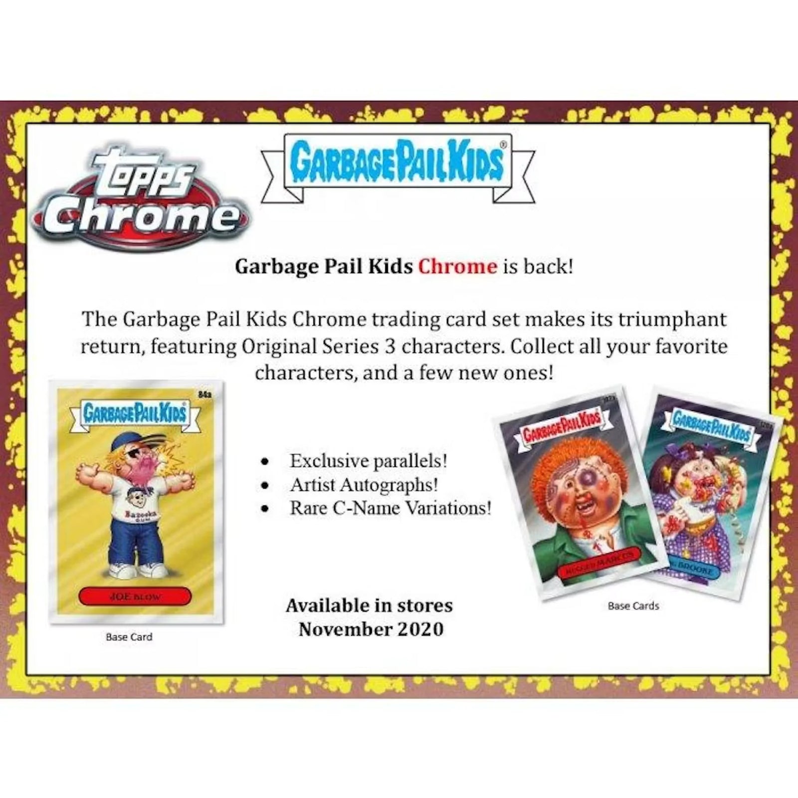 DRAFT - 2020 Topps Garbage Pail Kids Chrome Series 3 Blaster Box