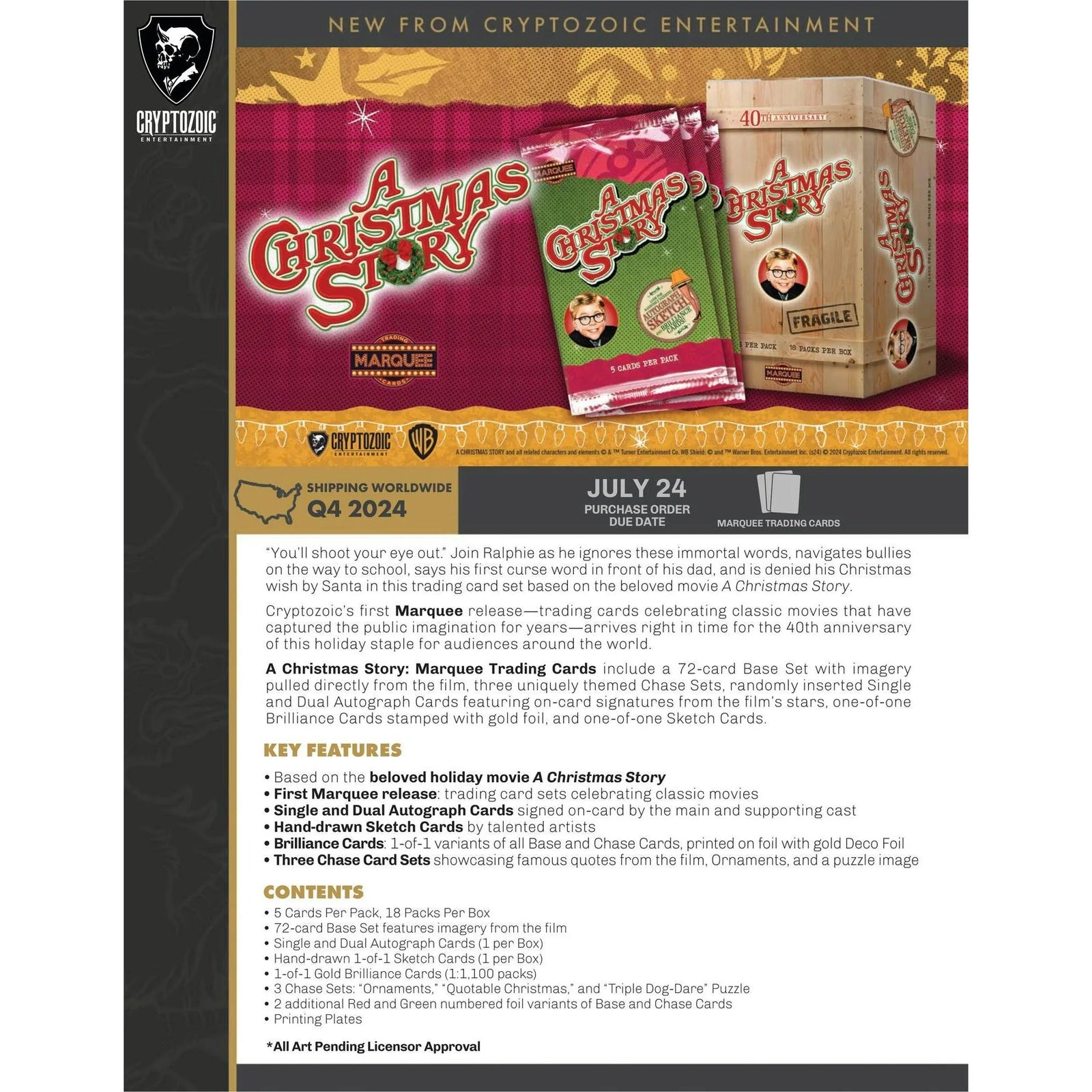 DRAFT - A Christmas Story Marquee Trading Cards Hobby Box | Cryptozoic 2024