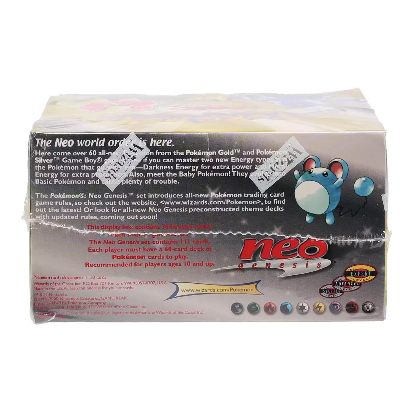 Pokemon Neo Genesis Unlimited Booster Box | WOTC EX-MT (Ships Sealed Only)