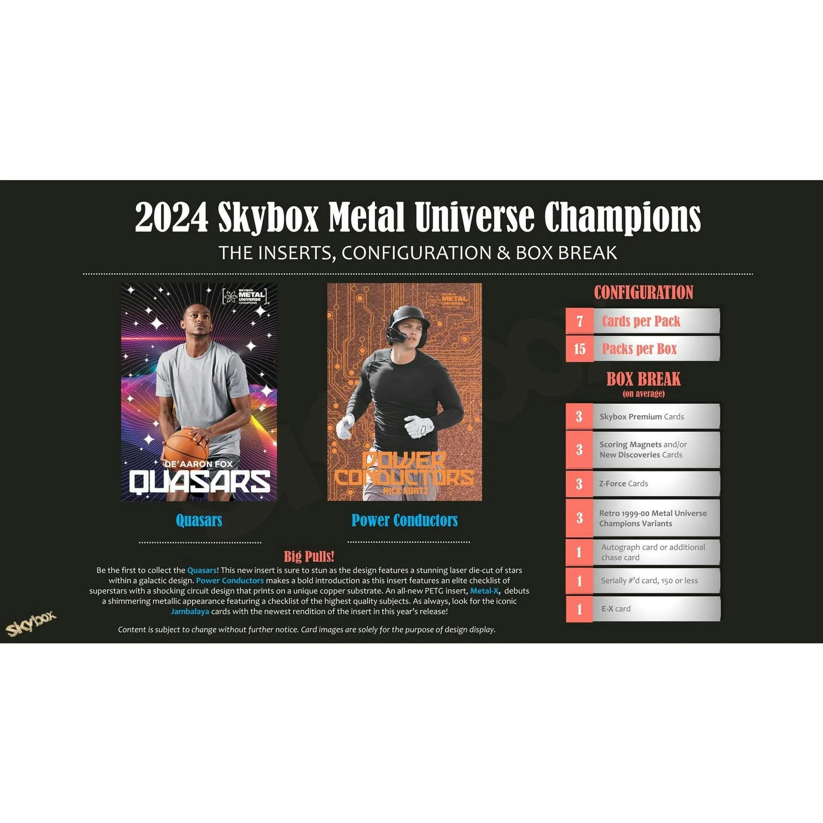 DRAFT - 2024 Upper Deck Skybox Metal Universe Champions Hobby 12-Box Case | dacardworld:BVXE0U0XOD
