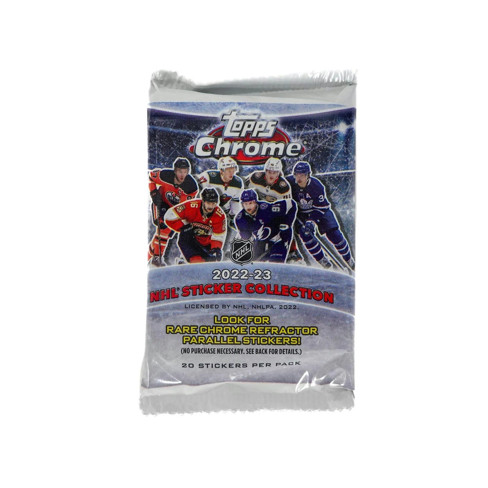 DRAFT - Just In 2022/23 Topps Chrome NHL Hockey Sticker Collection 40-Pack Box