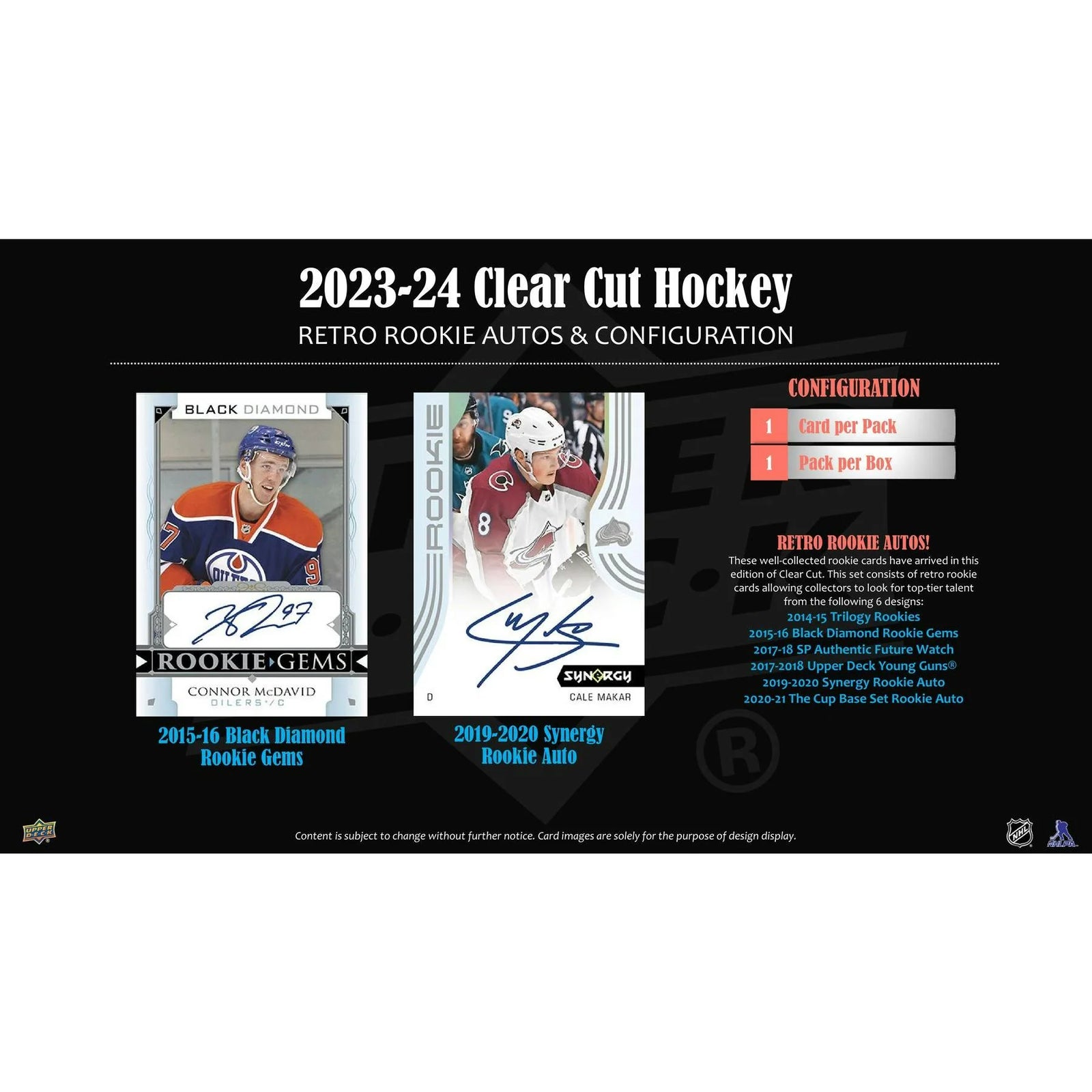DRAFT - New 2023/24 Upper Deck Clear Cut Hockey Hobby 30-Box Case