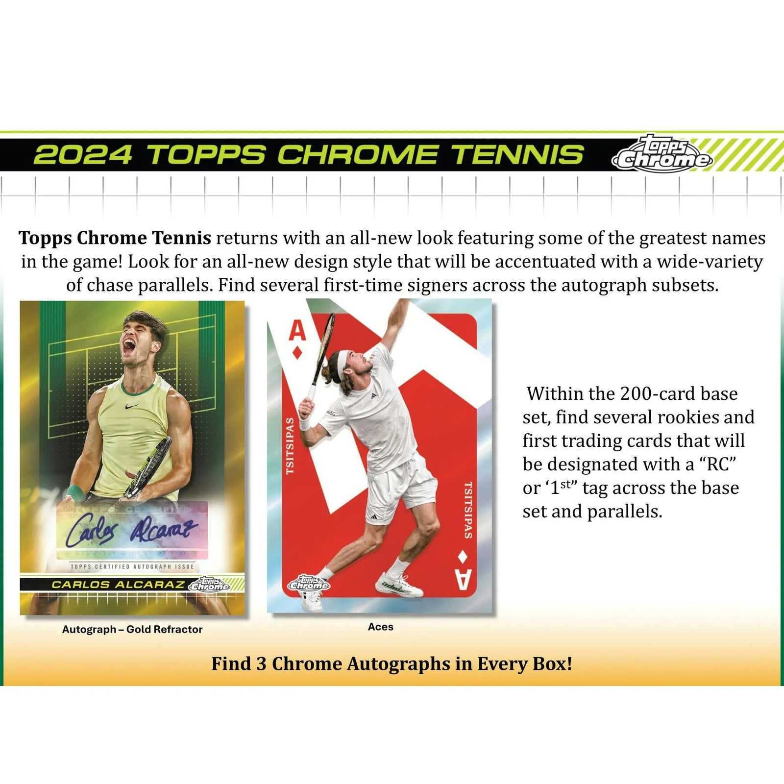 DRAFT - Just In 2024 Topps Chrome Tennis Hobby 12-Box Case