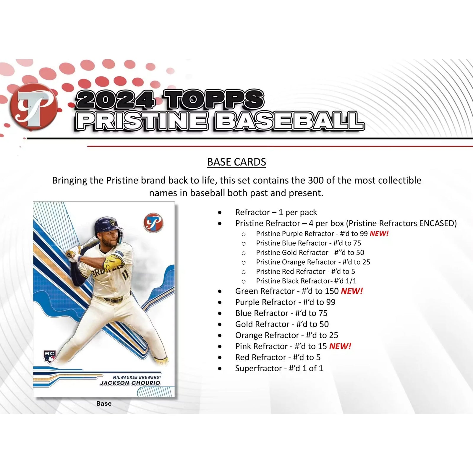2024 Topps Pristine Baseball Hobby Box (Ships Sealed Only)
