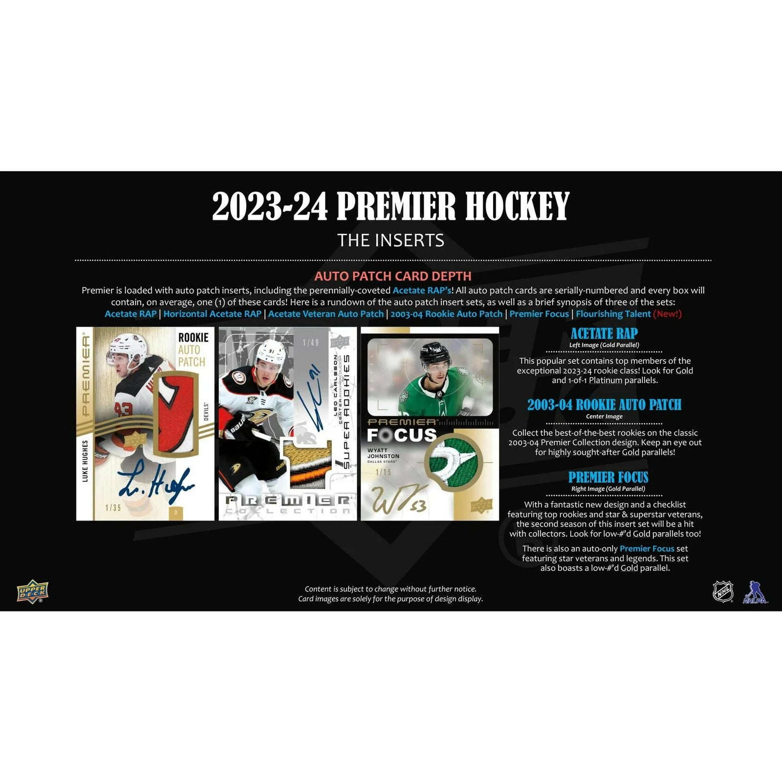 DRAFT - 2023-24 Upper Deck Premier Hockey Hobby Box