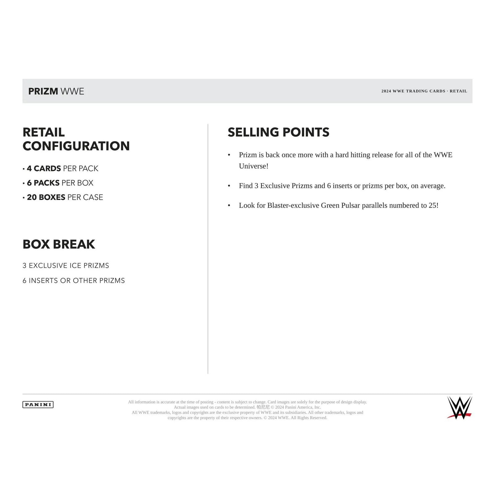 DRAFT - 2024 Panini Prizm WWE Wrestling Blaster Box | dacardworld:BVYY0ZOPK9