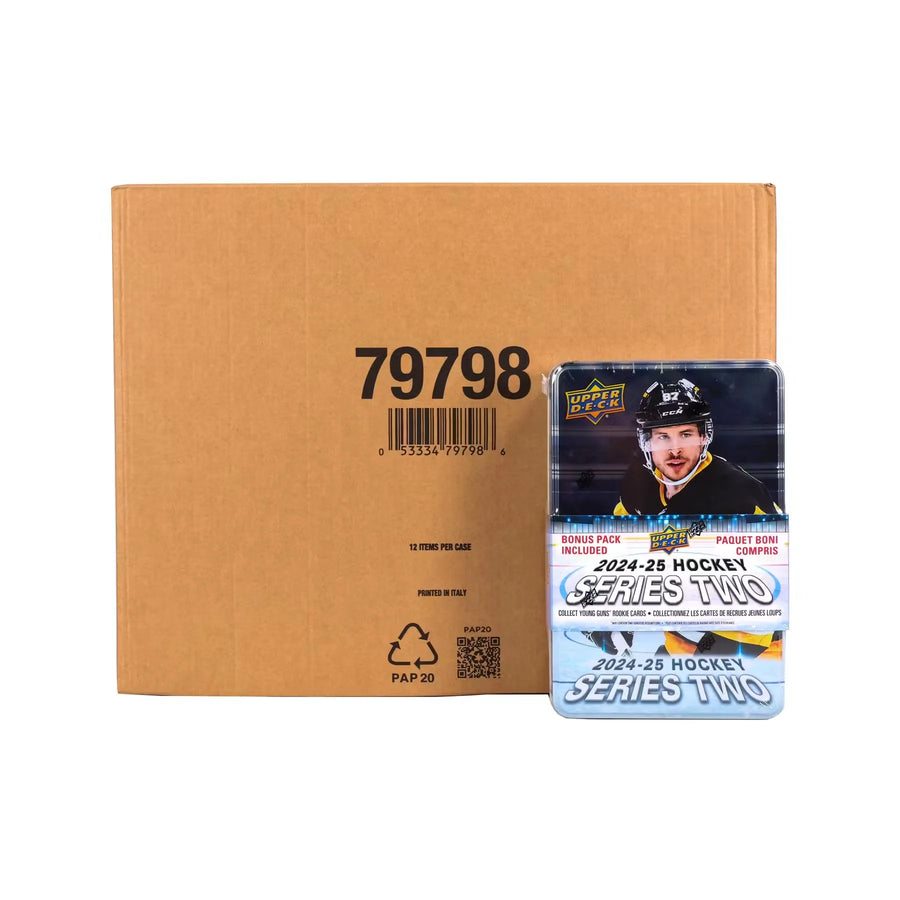 2024 25 Upper Deck Series 2 Hockey Tin Case 12 Count (Ships Sealed Only)
