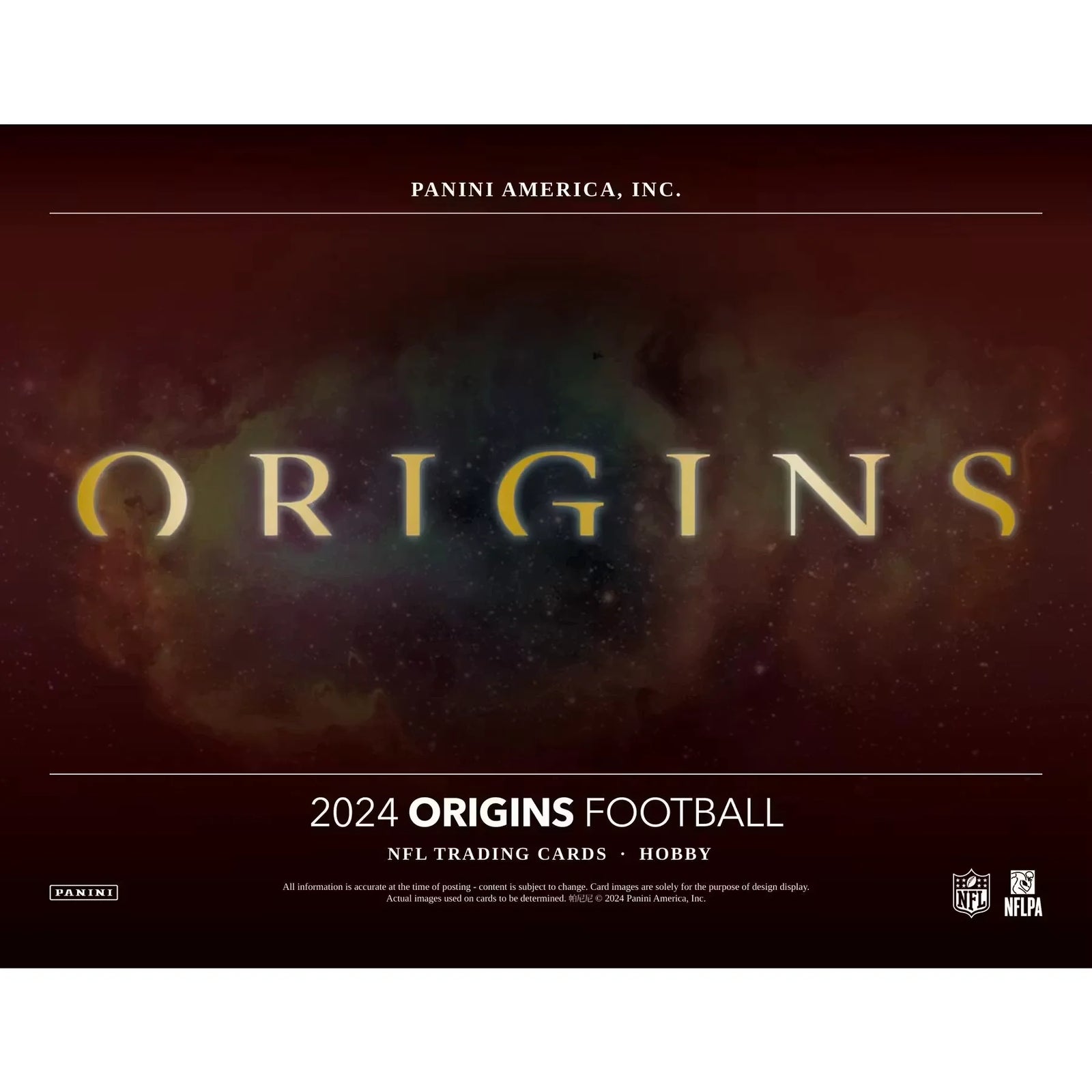 2024 Panini Origins Football Hobby 16-Box Case (Ships Sealed Only)