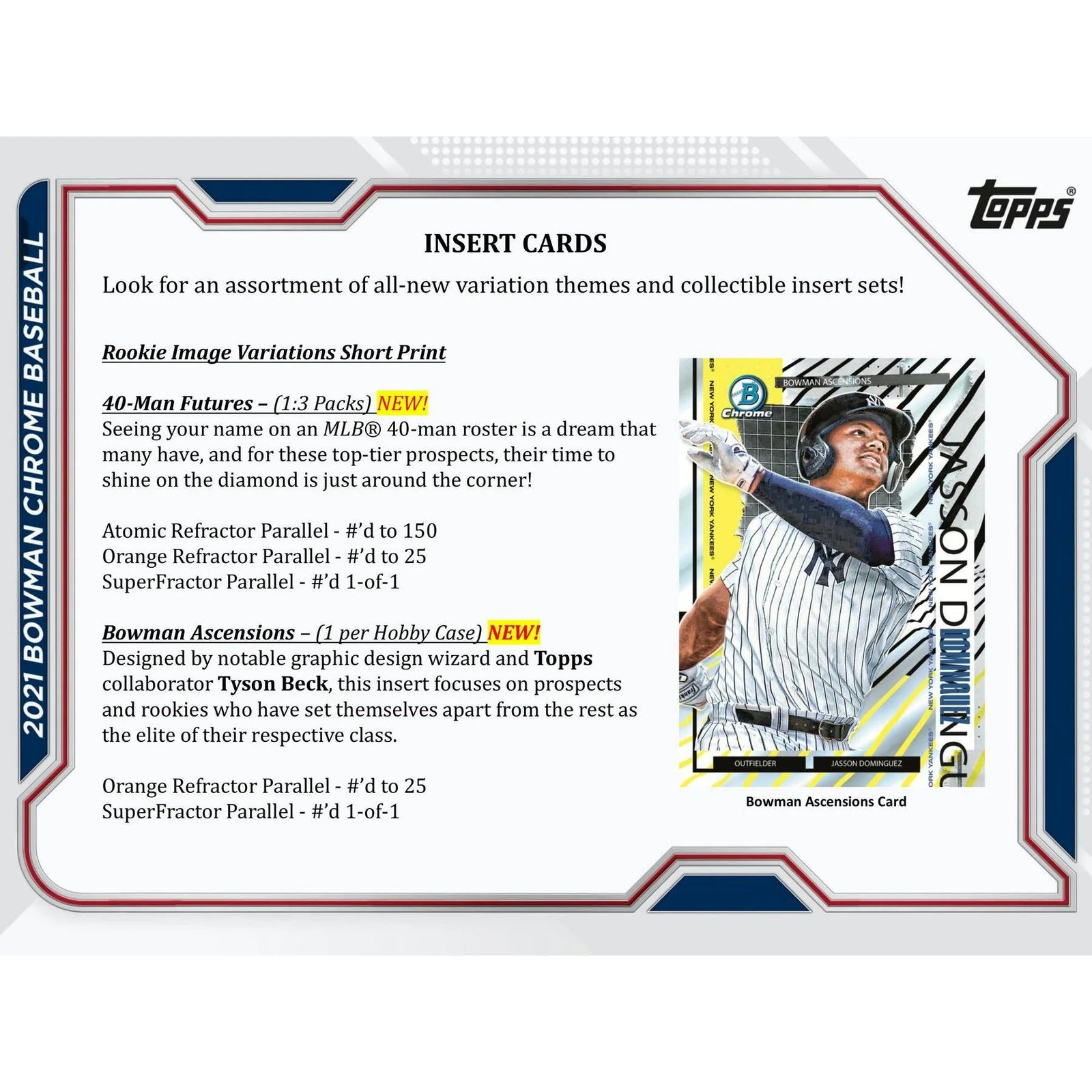 DRAFT - Just In 2021 Bowman Chrome Baseball Hobby Box