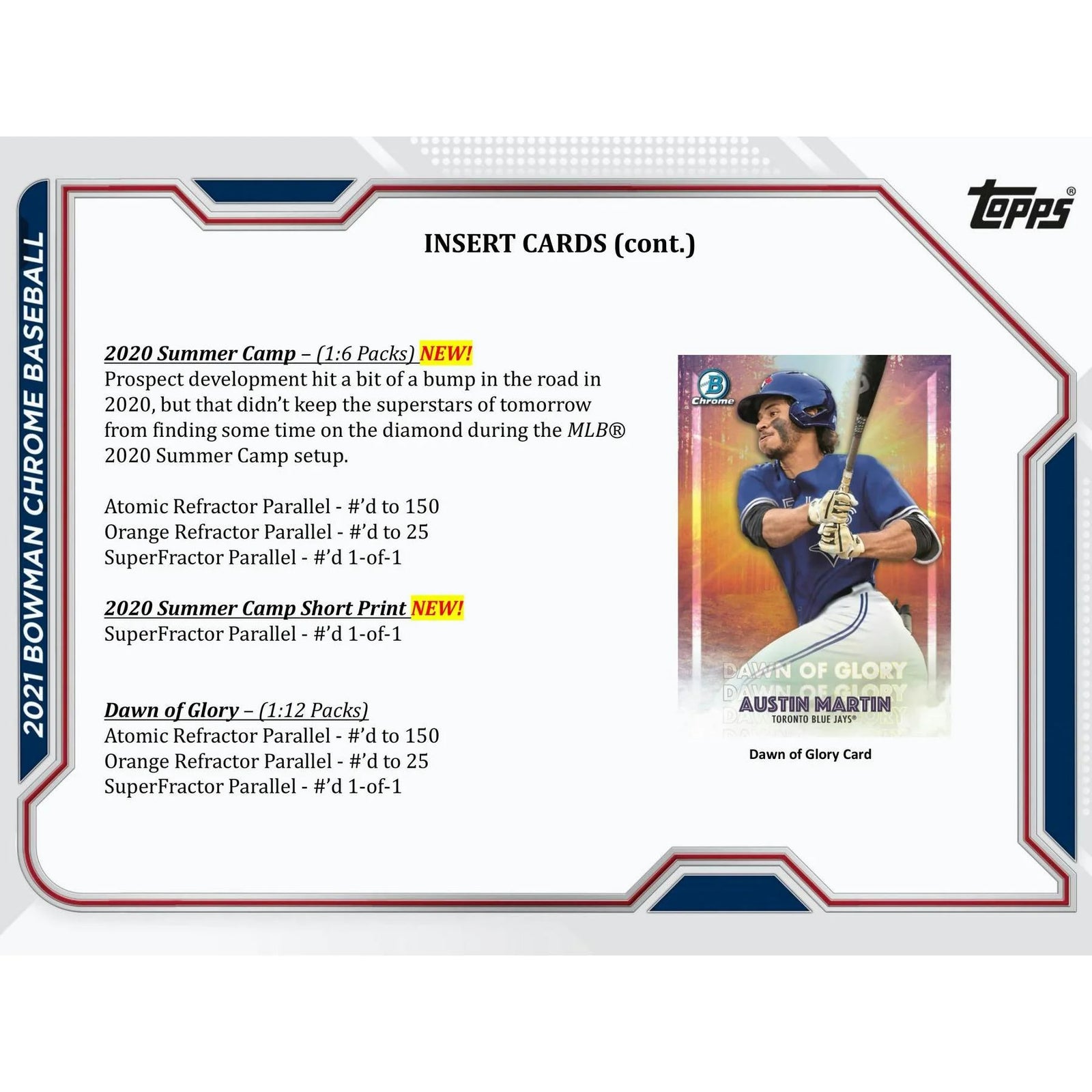 DRAFT - Just In 2021 Bowman Chrome Baseball Hobby Box