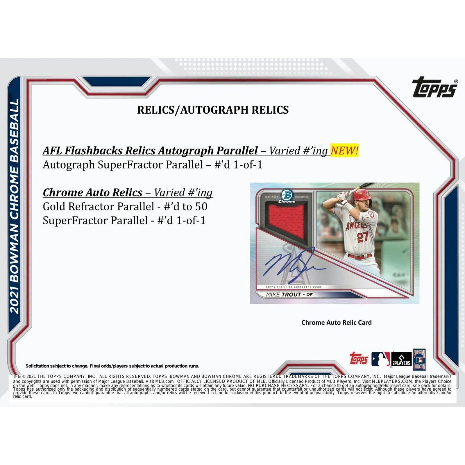 DRAFT - Just In 2021 Bowman Chrome Baseball HTA Choice Box