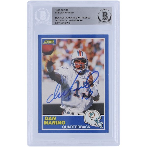 Dan Marino Miami Dolphins Autographed 1989 Score 13 Beckett Fanatics Witnessed Authenticated Card - The Ballers Bank