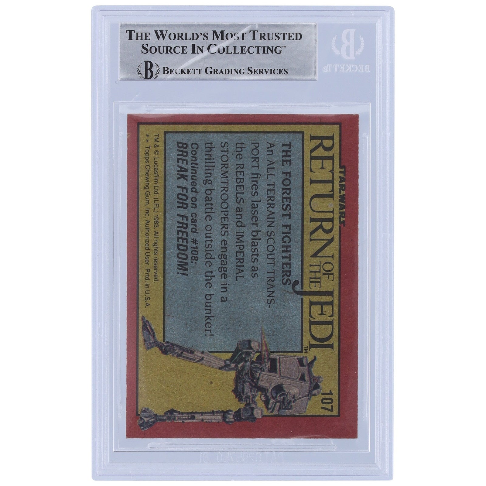 Daniel Zormeier Star Wars Autographed 1983 Topps Return of the Jedi 107 BGS Authenticated Card - The Ballers Bank
