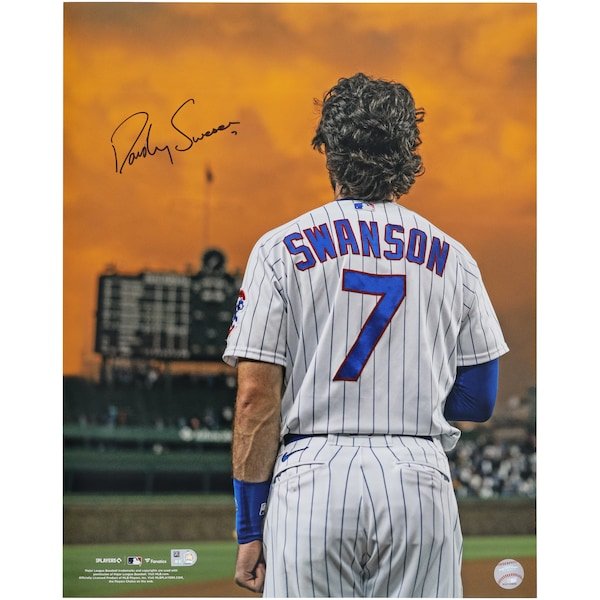 Dansby Swanson Chicago Cubs Autographed Fanatics Authentic 16" x 20" Standing Under Sunset Photograph - The Ballers Bank
