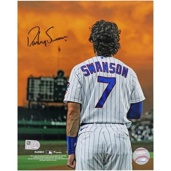 Dansby Swanson Chicago Cubs Autographed Fanatics Authentic 8" x 10" Standing Under Sunset Photograph - The Ballers Bank