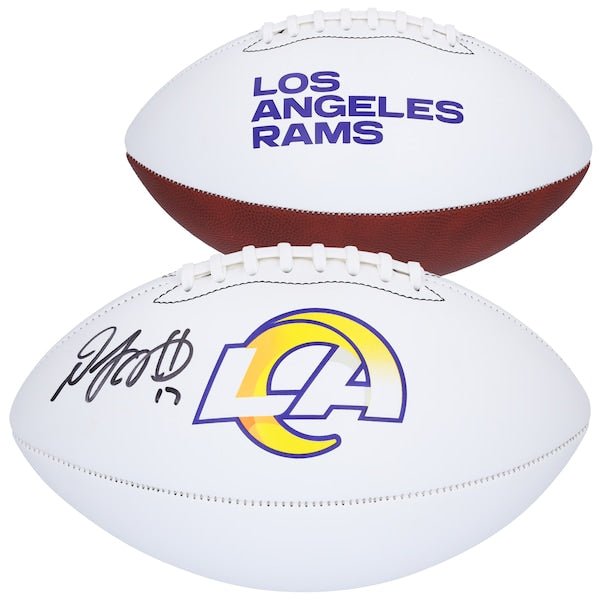 Davante Adams Los Angeles Rams Autographed Fanatics Authentic Franklin White Panel Football - The Ballers Bank