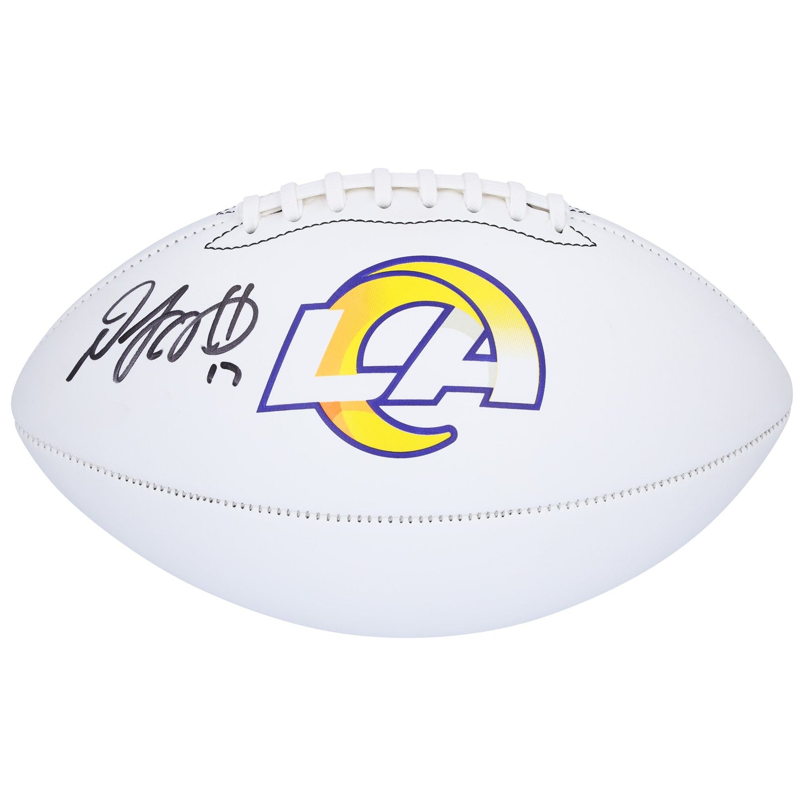 Davante Adams Los Angeles Rams Autographed Fanatics Authentic Franklin White Panel Football - The Ballers Bank