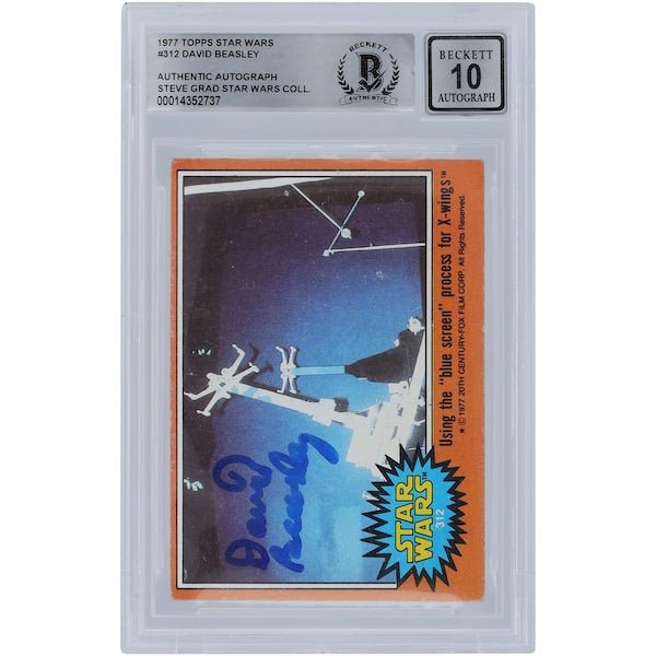 David Beasley Star Wars Autographed 1977 Topps Star Wars 312 BGS Authenticated 10 Card - The Ballers Bank