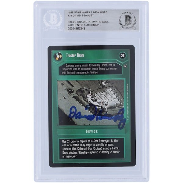 David Beasley Star Wars Autographed 1996 CCG A New Hope 34 BAS Authenticated Card - The Ballers Bank