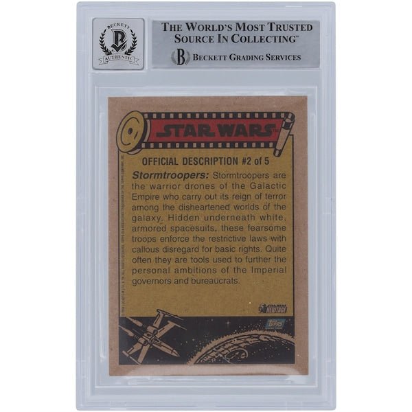 David Beasley Star Wars Autographed 2004 Topps Heritage 19 BGS Authenticated 10 Card - The Ballers Bank