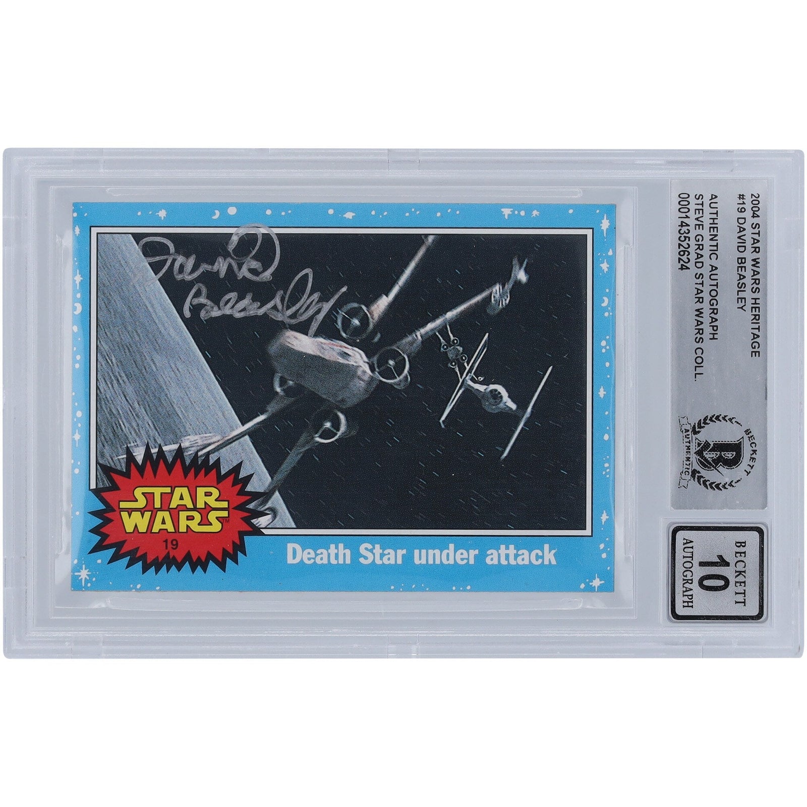David Beasley Star Wars Autographed 2004 Topps Heritage 19 BGS Authenticated 10 Card - The Ballers Bank