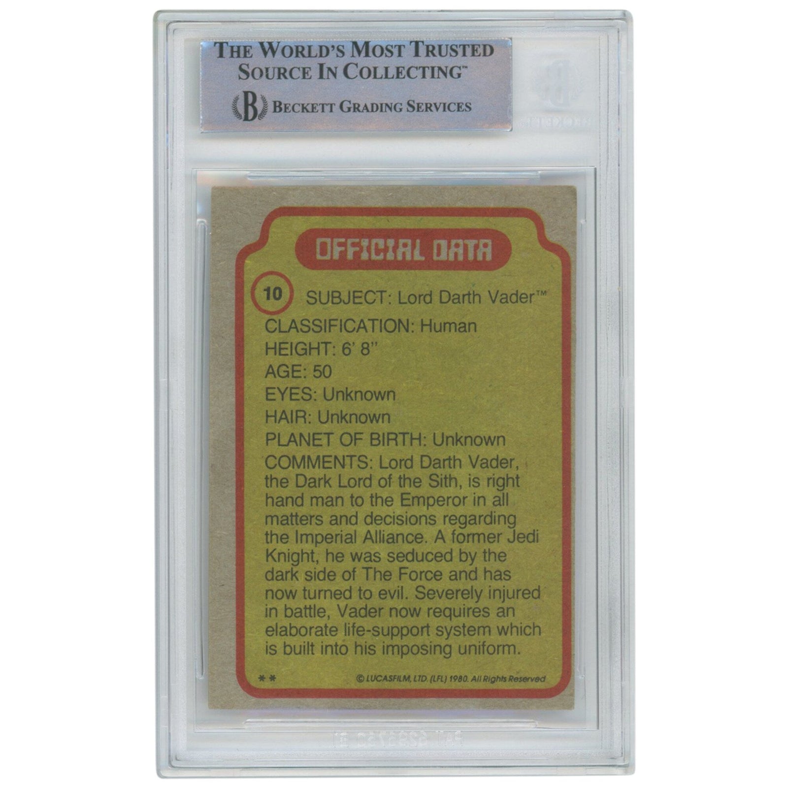 David Prowse The Empire Strikes Back Autographed 1980 Topps 10 BAS Authenticated Card - The Steve Grad Collection - The Ballers Bank