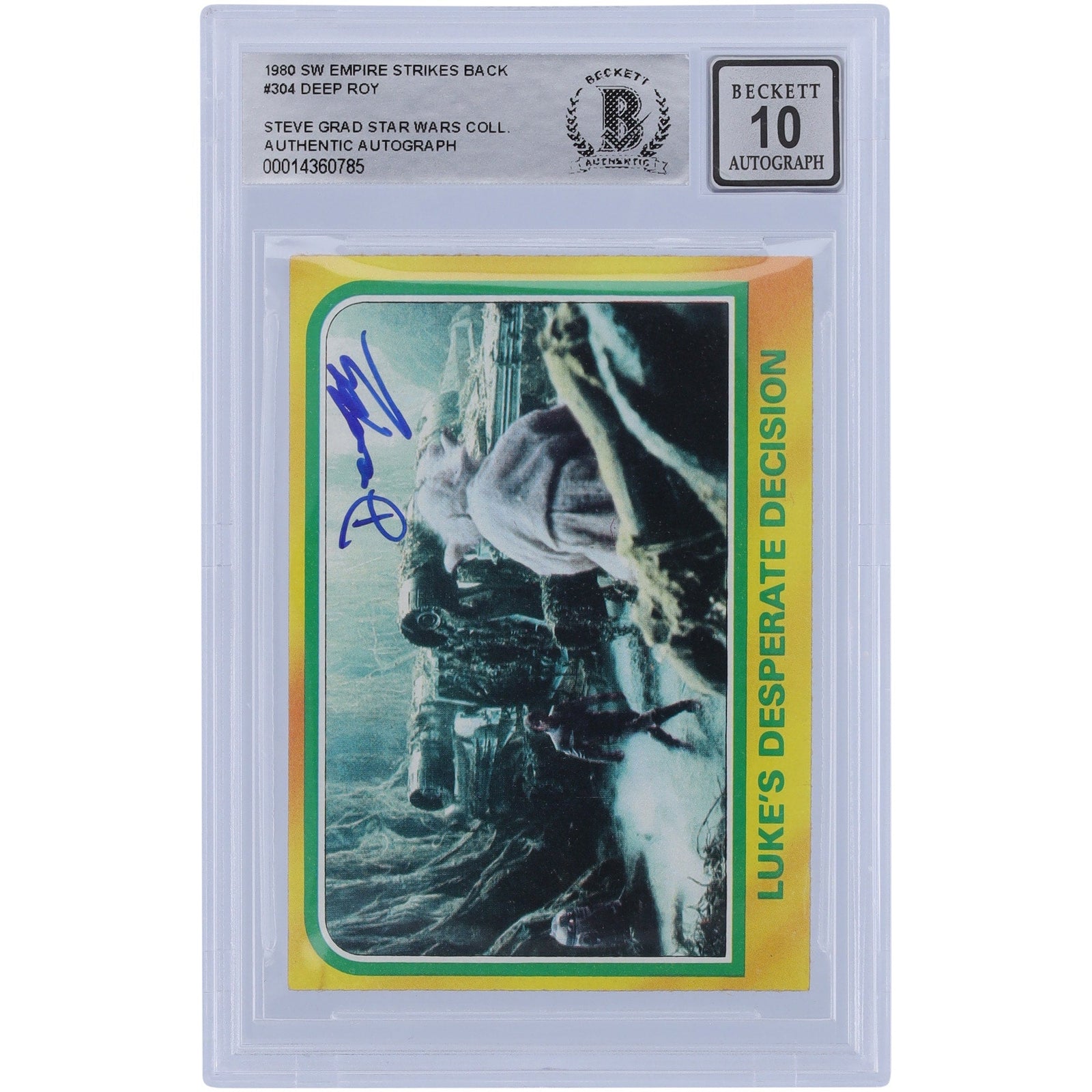 Deep Roy Star Wars Autographed 1980 Topps The Empire Strikes Back 304 BAS Authenticated 10 Card - The Ballers Bank