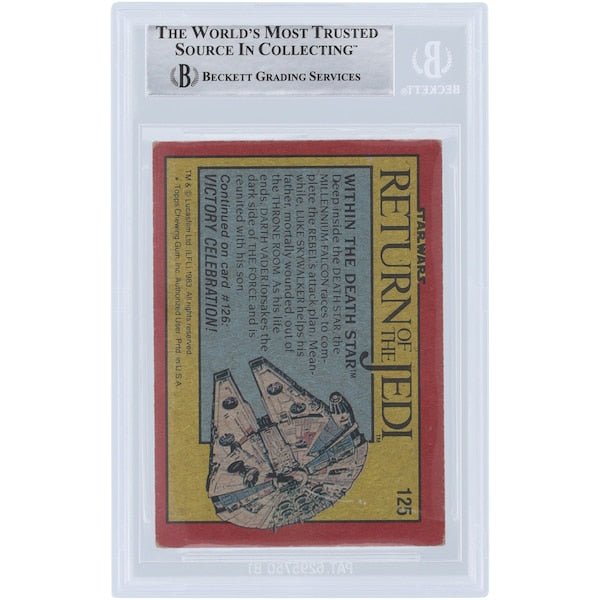 Denis Lawson Star Wars Autographed 1983 Topps Return of the Jedi 125 BAS Authenticated Card with "Wedge" Inscription - The Ballers Bank