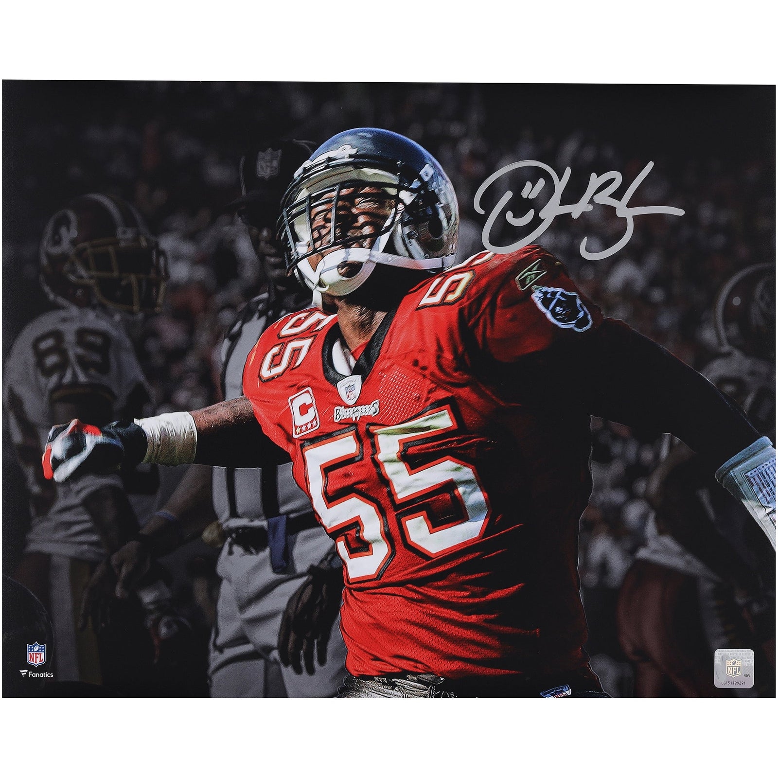 Derrick Brooks Tampa Bay Buccaneers Autographed Fanatics Authentic 16" x 20" Celebration Spotlight Photograph - The Ballers Bank