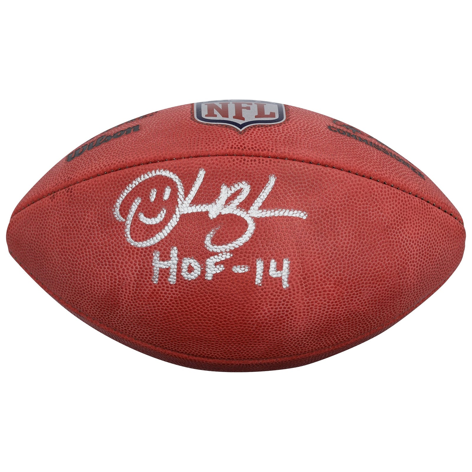 Derrick Brooks Tampa Bay Buccaneers Autographed Fanatics Authentic Wilson Duke Full Color Football with "HOF 14" Inscription - The Ballers Bank