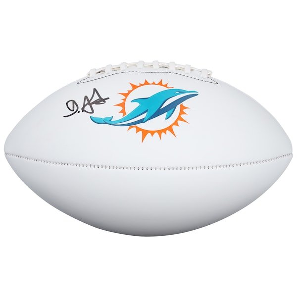 De’Von Achane Miami Dolphins Autographed Fanatics Authentic Franklin White Panel Football - The Ballers Bank