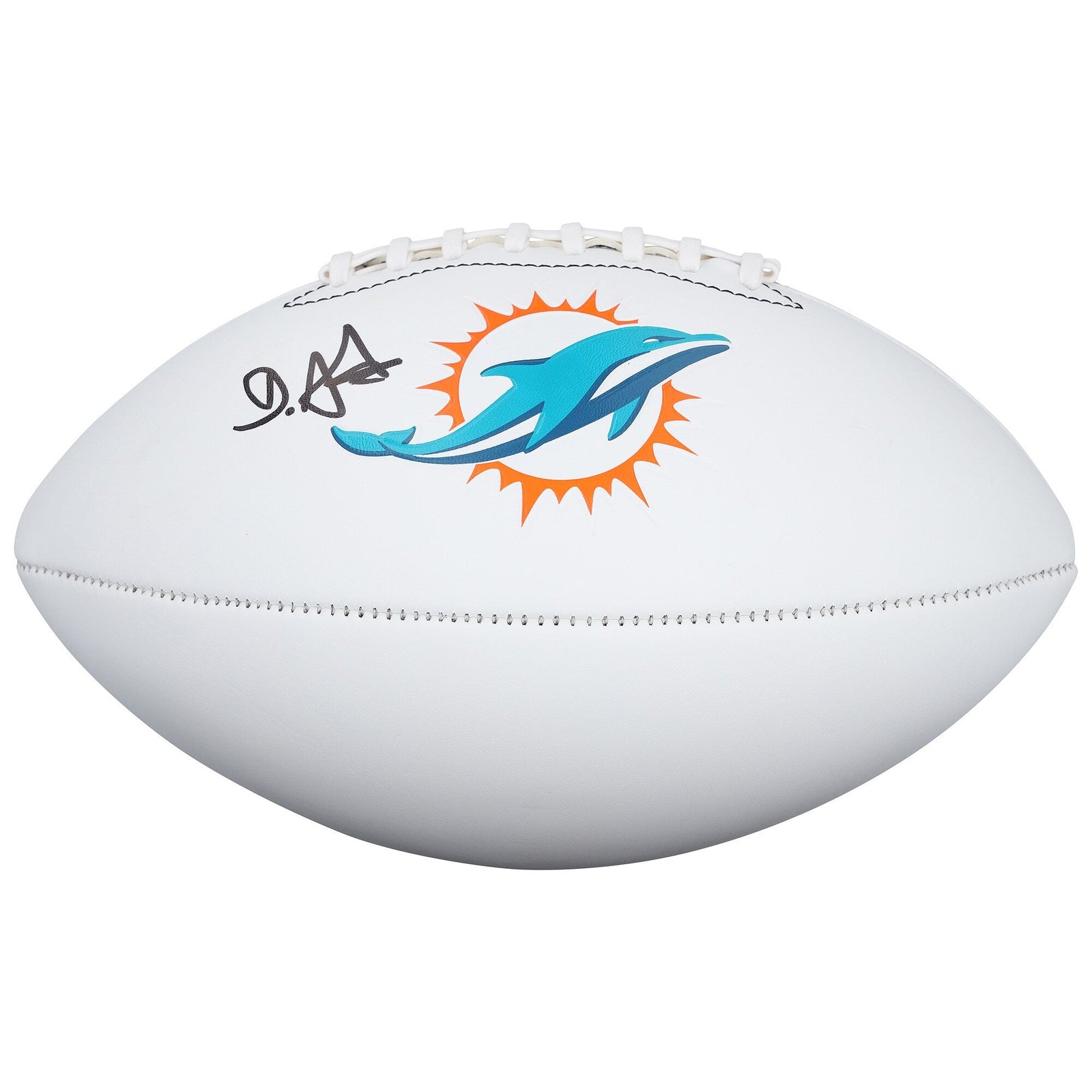 De’Von Achane Miami Dolphins Autographed Fanatics Authentic Franklin White Panel Football - The Ballers Bank
