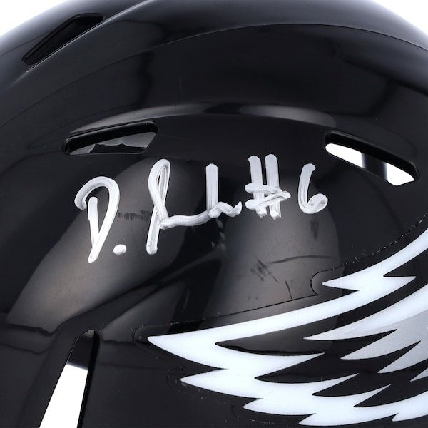 DeVonta Smith Philadelphia Eagles Autographed Fanatics Authentic Riddell 2022 Alternate Speed Mini Helmet - The Ballers Bank