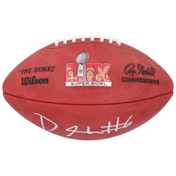 DeVonta Smith Philadelphia Eagles Autographed Fanatics Authentic Super Bowl LIX Wilson Duke Football - The Ballers Bank