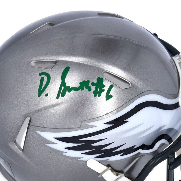 DeVonta Smith Philadelphia Eagles Autographed Riddell Flash Mini Helmet - The Ballers Bank