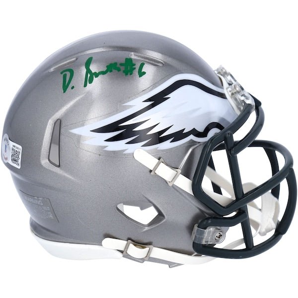 DeVonta Smith Philadelphia Eagles Autographed Riddell Flash Mini Helmet - The Ballers Bank