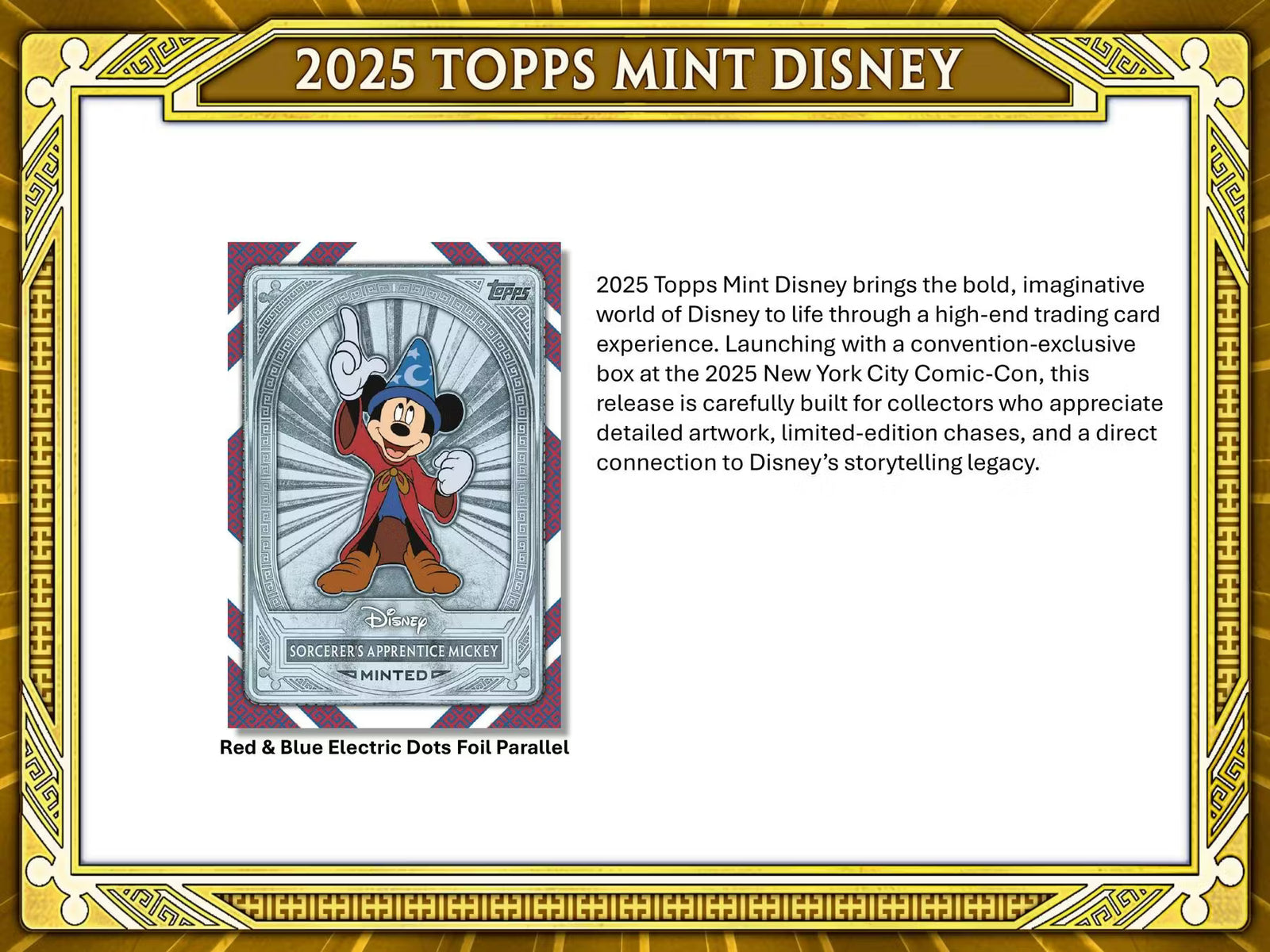2025 Topps Mint Disney Hobby NYCC Exclusive Trading Cards