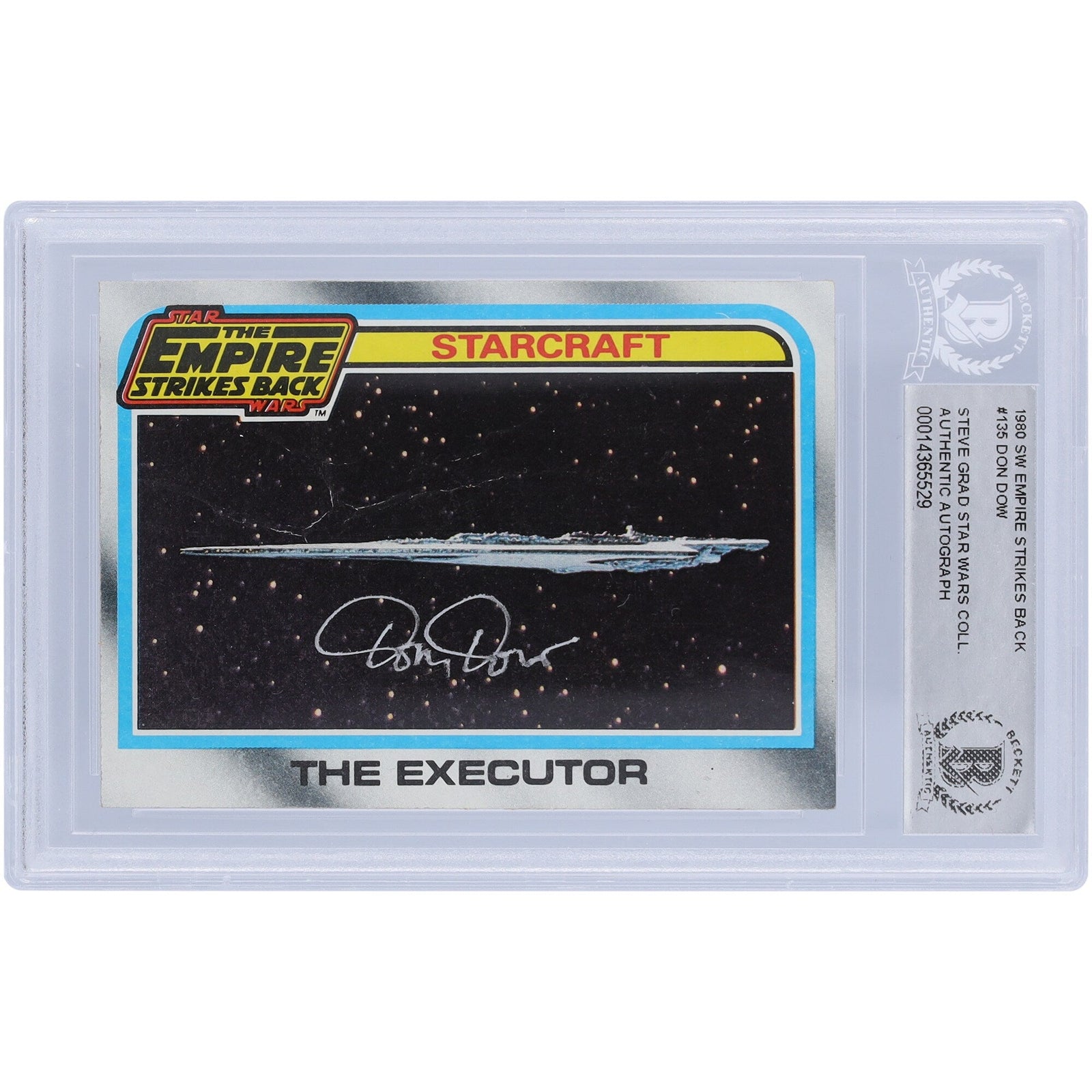 Don Dow Star Wars Autographed 1980 Topps The Empire Strikes Back 135 BAS Authenticated Card - The Ballers Bank
