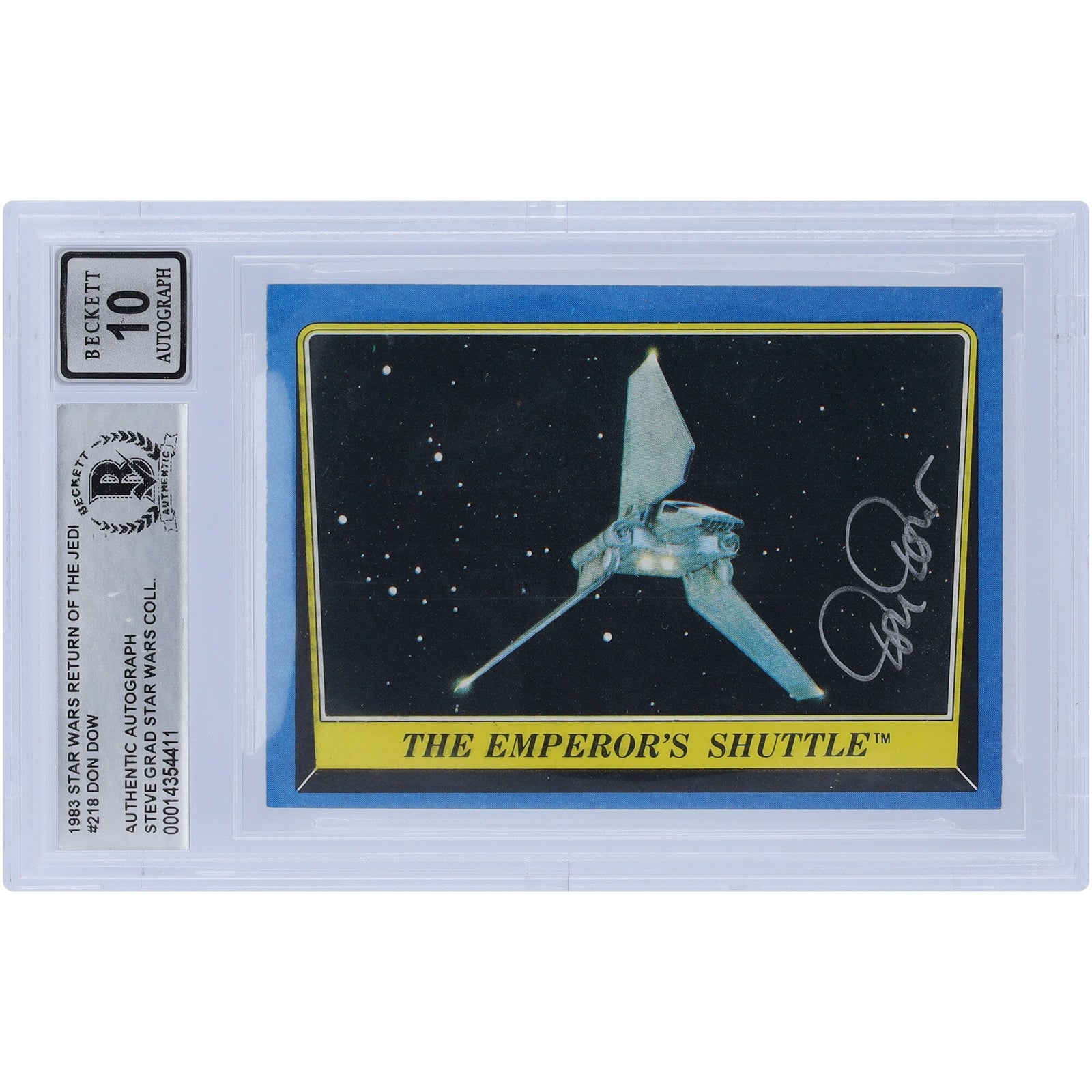 Don Dow Star Wars Autographed 1983 Topps Return of the Jedi 218 BGS Authenticated 10 Card - The Ballers Bank