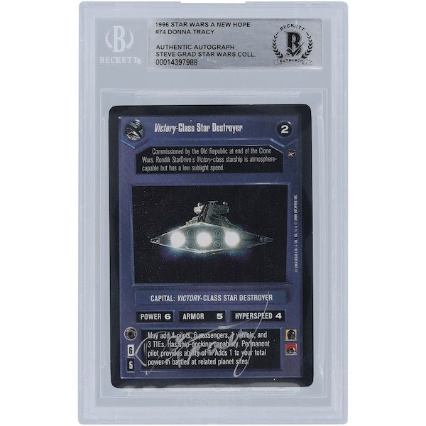 Donna Tracy Star Wars Autographed 1996 CCG A New Hope 74 BGS Authenticated Card - The Ballers Bank